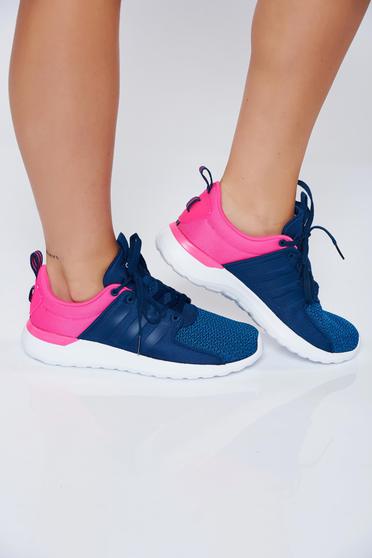 Pantofi sport Adidas albastri casual cu dungi verticale cu siret