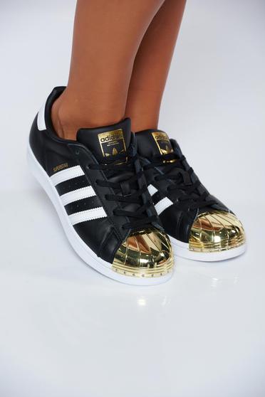 Pantofi sport Adidas Originals negru casual din piele naturala cu varf metalic