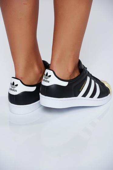Pantofi sport Adidas Originals negru casual din piele naturala cu varf metalic