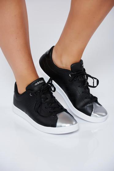 Pantofi sport Adidas Originals negri casual din piele naturala cu varf metalic