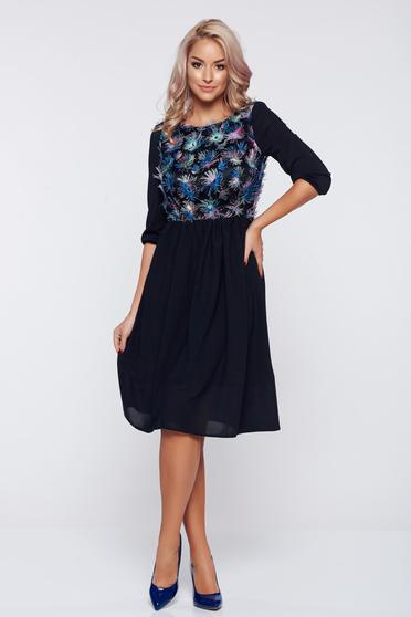 Rochie StarShinerS neagra de ocazie in clos cu spatele gol