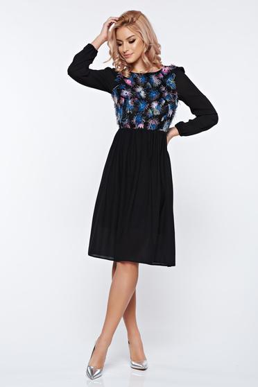 Rochie StarShinerS neagra de ocazie in clos cu spatele gol