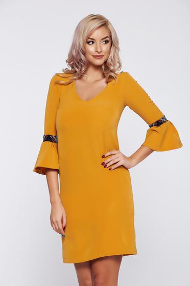 Rochie galbena StarShinerS fall in love de zi cu maneci clopot
