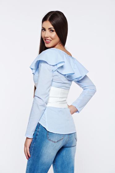 Corset alb cu snur din piele ecologica