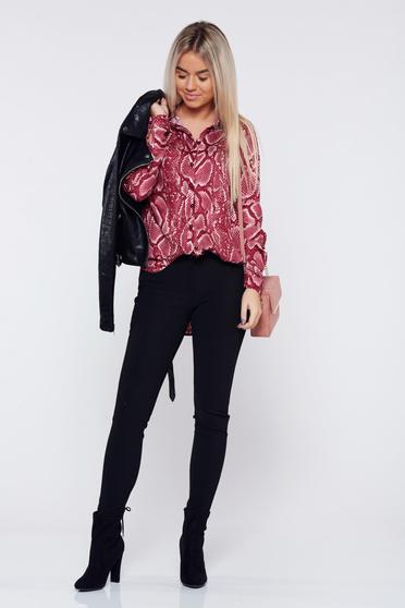 Camasa dama PrettyGirl visinie casual cu croi larg cu maneca lunga