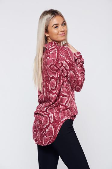 Camasa dama PrettyGirl visinie casual cu croi larg cu maneca lunga