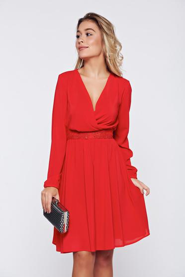 Rochie StarShinerS rosie de ocazie din voal petrecuta