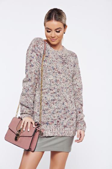 Pulover Top Secret piersica casual tricotat material gros