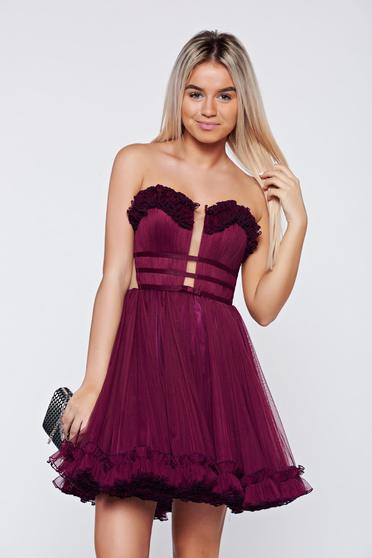 Rochie Ana Radu visinie de lux tip corset in clos din tul captusita pe interior