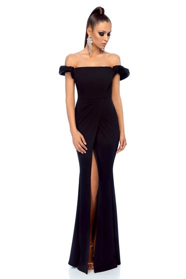 Rochie Ana Radu neagra de ocazie sirena pe umeri