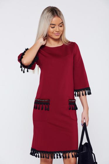 Rochie LaDonna visinie eleganta de zi cu ciucuri