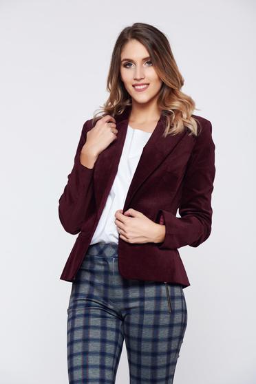 Sacou LaDonna visiniu office din catifea cu buzunare