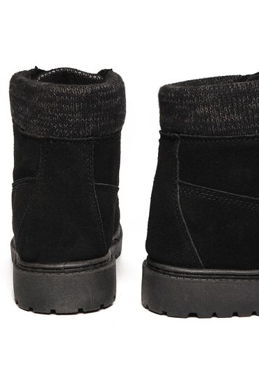 poze cu Ghete Top Secret negre din piele naturala cu talpa joasa