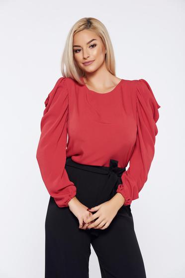 Bluza dama StarShinerS FALL in love corai eleganta maneci incretite