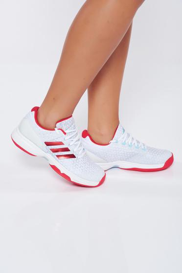 Pantofi sport Adidas albi casual cu talpa joasa din piele ecologica