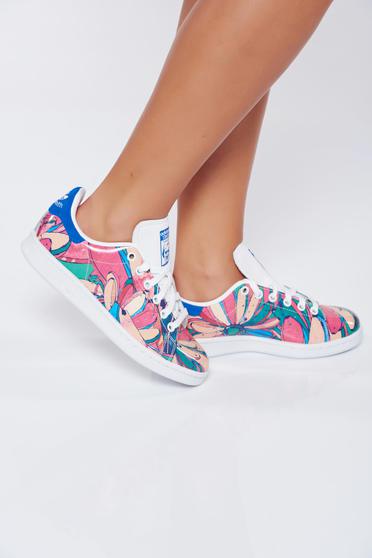 Pantofi sport Adidas Originals rosa casual din piele naturala cu imprimeu floral