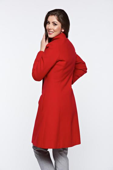 poze cu Palton LaDonna rosu casual captusit pe interior cu buzunare