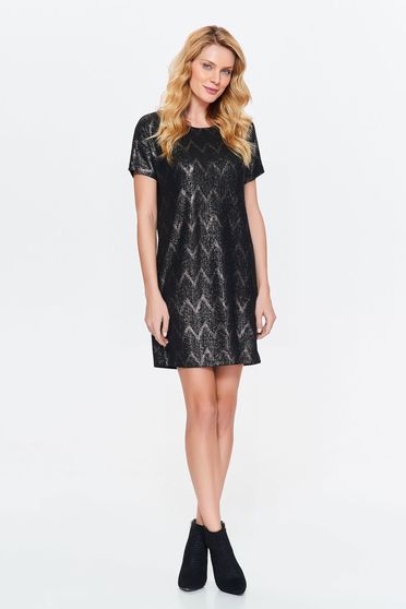 Rochie Top Secret neagra de ocazie cu croi larg cu aspect metalic