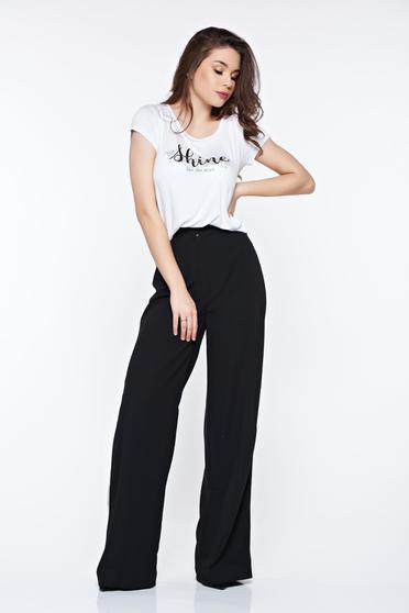 poze cu Tricou Top Secret alb casual din material elastic cu print