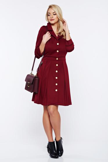 poze cu Rochie PrettyGirl visinie office cu decolteu in v cu buzunare