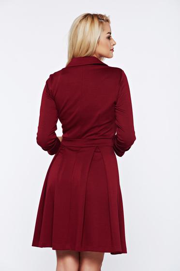 poze cu Rochie PrettyGirl visinie office cu decolteu in v cu buzunare