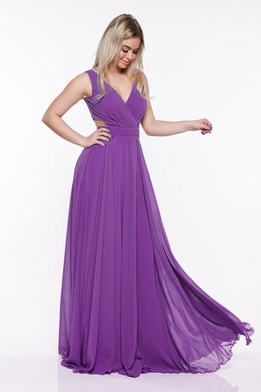 Rochie Fofy mov de ocazie in clos din material usor elastic cu bust buretat