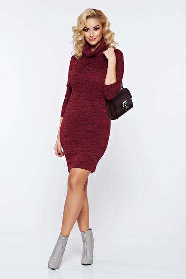 Rochie PrettyGirl visinie casual tricotata accesorizata cu cordon