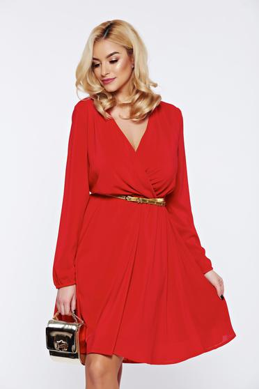 Rochie StarShinerS rosie de ocazie in clos cu decolteu