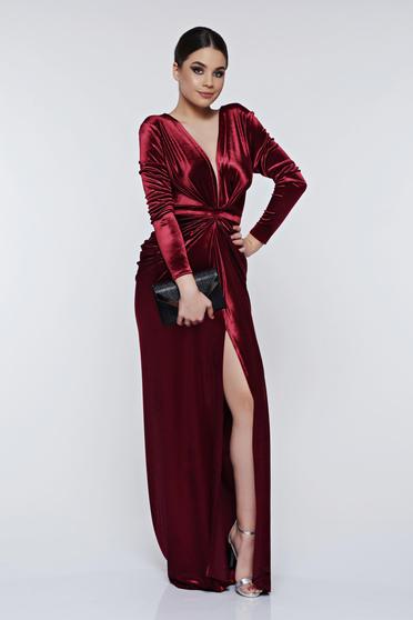 Rochie Ana Radu visinie de seara sirena din catifea cu decolteu adanc