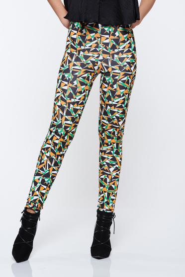 Pantaloni Ana Radu negri casual cu talie medie din scuba cu elastic in talie