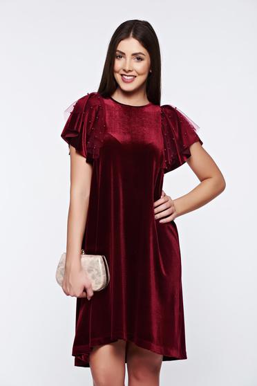 Rochie StarShinerS visinie de ocazie cu croi larg din catifea