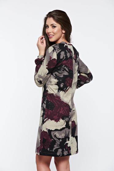poze cu Rochie mov StarShinerS casual cu croi larg cu imprimeu floral