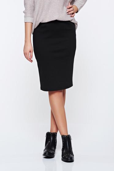Fusta Top Secret neagra office tip creion cu talie medie