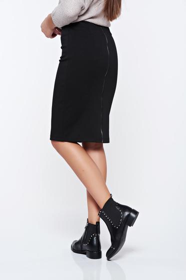 Fusta Top Secret neagra office tip creion cu talie medie