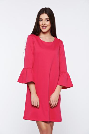 Rochie Top Secret corai casual cu croi larg cu volanase la maneca