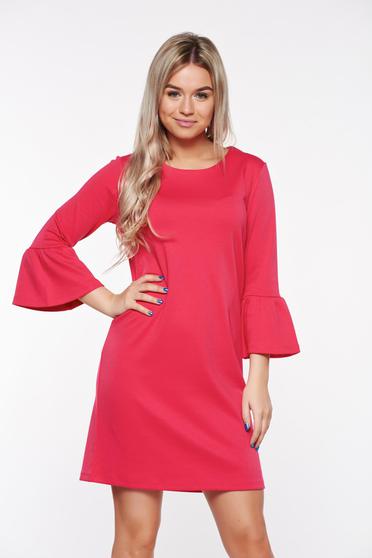 Rochie Top Secret corai casual cu croi larg cu volanase la maneca