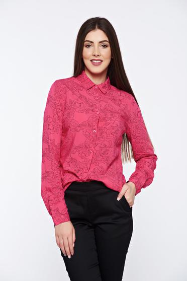 Camasa dama Top Secret corai casual cu croi larg cu guler ascutit