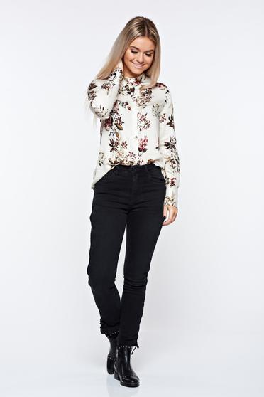 Camasa dama Top Secret alba casual cu croi larg din material vaporos