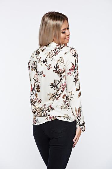 Camasa dama Top Secret alba casual cu croi larg din material vaporos