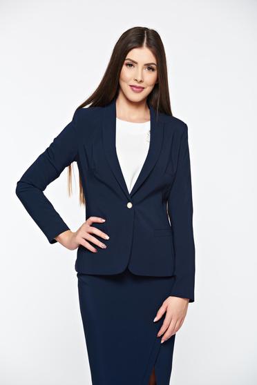 Sacou LaDonna albastru-inchis basic cambrat captusit pe interior