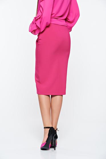 poze cu Fusta LaDonna roz office din stofa subtire usor elastica captusita pe interior