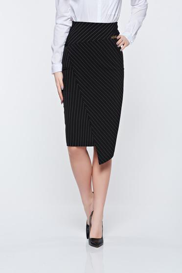 poze cu Fusta LaDonna neagra office cu talie inalta captusita pe interior
