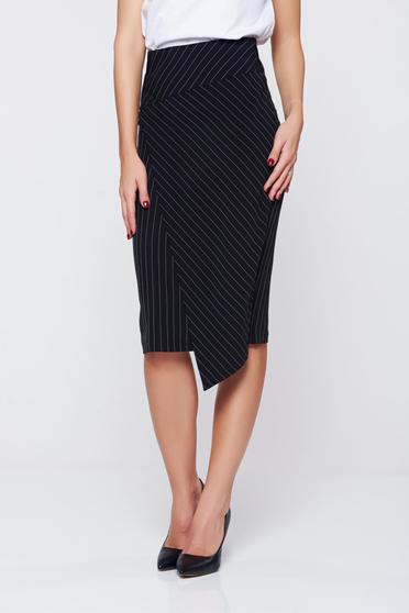 Fusta LaDonna neagra office cu talie inalta captusita pe interior