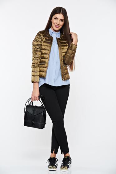 poze cu Pantaloni PrettyGirl negri casual conici cu elastic in talie