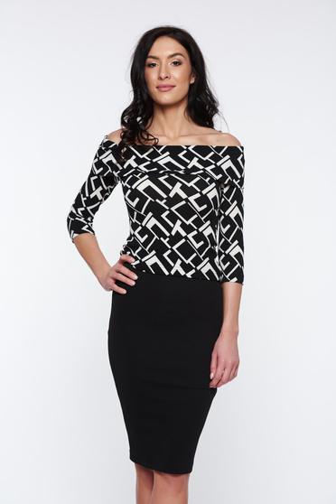 Set StarShinerS negru office cu un croi mulat din material elastic