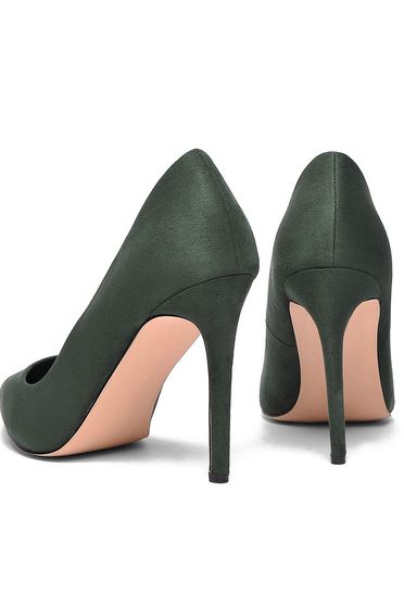 poze cu Pantofi Top Secret khaki cu toc inalt cu varful usor ascutit