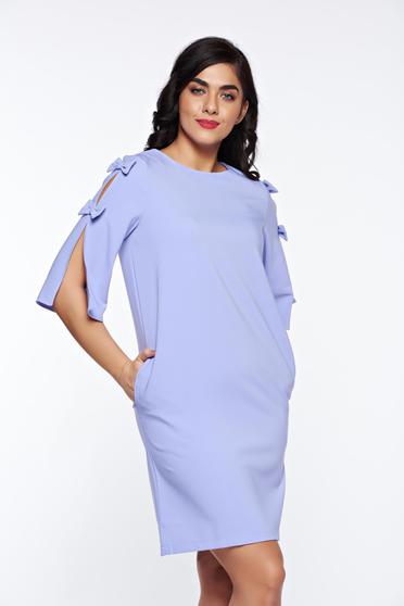Rochie LaDonna lila eleganta din stofa usor elastica cu croi larg