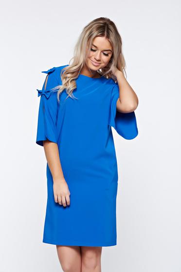 Rochie LaDonna albastra eleganta din stofa usor elastica cu croi larg