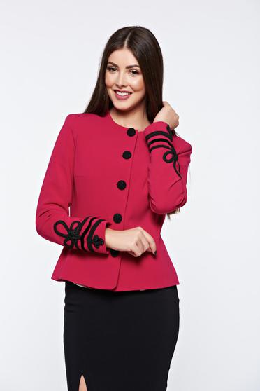 Sacou LaDonna roz elegant captusit pe interior cu broderie aplicata manual