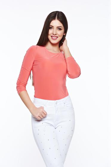 poze cu Bluza dama LaDonna corai basic cu un croi mulat din material usor elastic